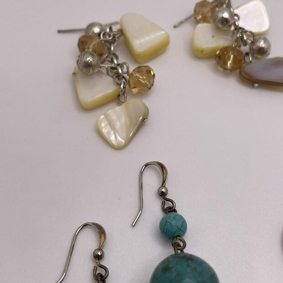 Lot Of 3 Costume Earrings Pierced Dangle Drop Some Bead / Beaded - Picture 5 of 9